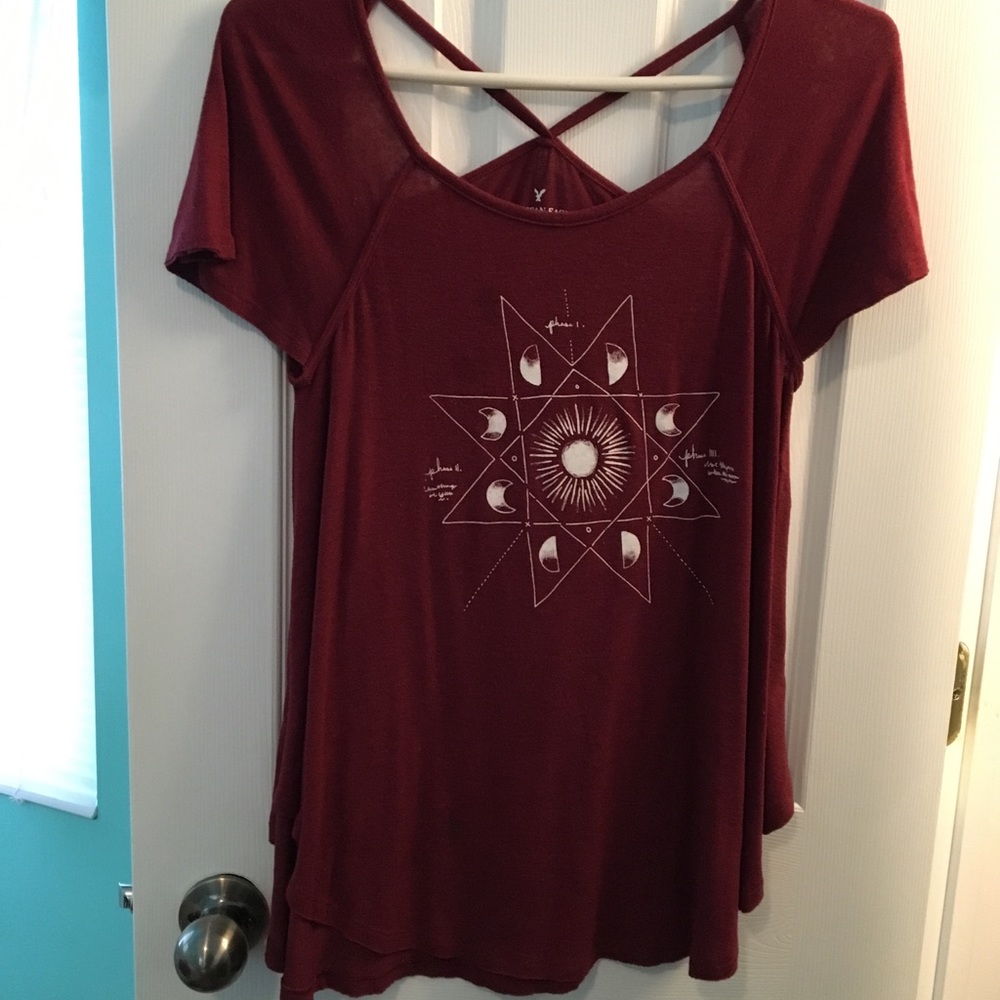 American Eagle Outfitters Maroon Top